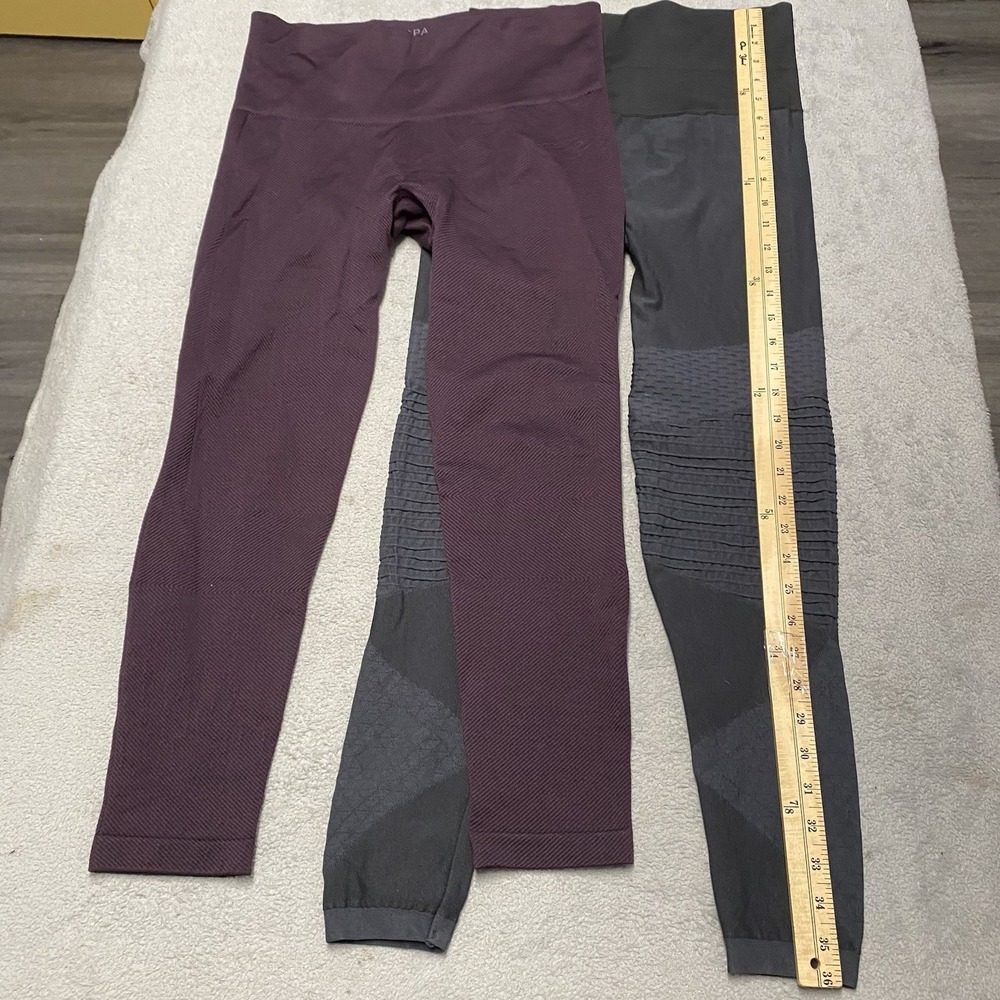 Spanx Look At Me Now Seamless Sculpt Leggings XL Bundle Lot Of 2 Moto Textured - Picture 2 of 15